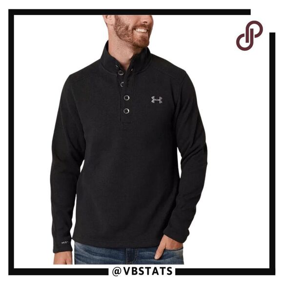Under Armour Men's Specialist Loose ColdGear Henley Sweatshirt Black Size Large - Picture 1 of 9